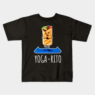 Yoga-Rito Funny Burrito Doing Yoga Kids T-Shirt